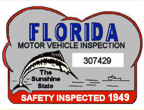 Modal Additional Images for 1949 Florida Safety Check Inspection sticker